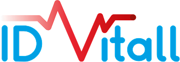 Logo officiel de ID Vitall, une solution numérique innovante dédiée à l'identité, la coordination et la sécurisation des parcours de santé. Le visuel associe le nom « ID Vitall » en lettres bleues, avec une ligne de vie rouge intégrée dans le « V », évoquant les constantes vitales, la santé connectée et la prévention. Ce logo symbolise l’engagement dans l’e-santé, les données médicales sécurisées et l’accompagnement numérique des patients.