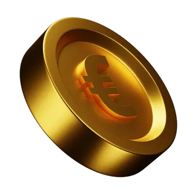 Illustration 3D d’une pièce dorée stylisée avec le symbole de l’euro (€) gravé en relief. L’aspect métallisé brillant et l’angle dynamique confèrent un effet premium, symbolisant la monnaie, la valeur, l’investissement, ou les transactions financières numériques. Idéal pour illustrer des contenus liés à la finance, aux crypto-actifs, aux solutions de paiement ou aux jetons numériques.