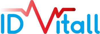 Logo officiel de ID Vitall, une solution numérique innovante dédiée à l'identité, la coordination et la sécurisation des parcours de santé. Le visuel associe le nom « ID Vitall » en lettres bleues, avec une ligne de vie rouge intégrée dans le « V », évoquant les constantes vitales, la santé connectée et la prévention. Ce logo symbolise l’engagement dans l’e-santé, les données médicales sécurisées et l’accompagnement numérique des patients.